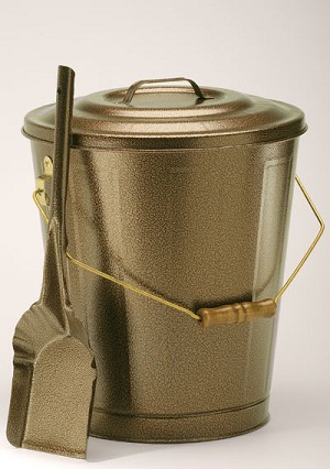 Antique Brass Ash Container & Shovel Set
