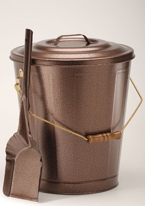 Antique Copper Ash Container & Shovel Set