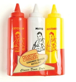 Charcoal Companion - Classic Diner Condiment Bottle Set 
