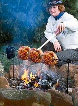The Cowboy Rotisserie Portable Campfire Spit